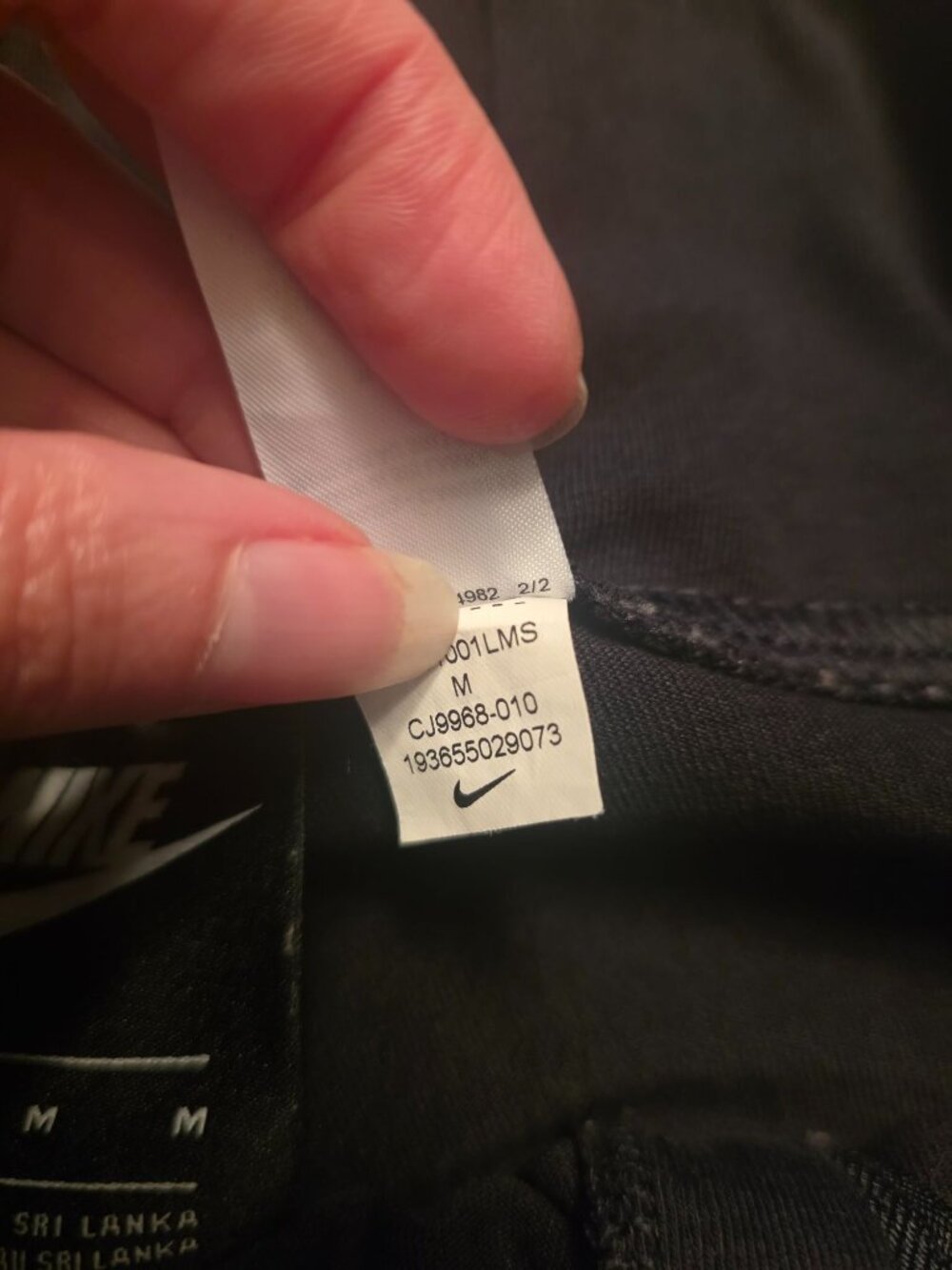 NIKE Air Ladies Graphic Black Zip Front Leggings M Large Spell Out - CJ9968-010 - Picture 6 of 11